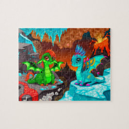 Cute Color Dragons Volcano Valley Pussel
