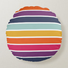 Cute Color Stripe Mönster Rund Kudde
