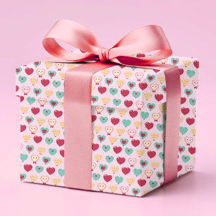 Cute Colorent Modern Kärlek Heart Mönster Presentpapper