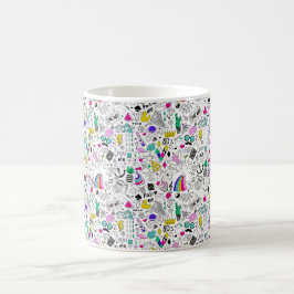 Cute Colorful 80s Mönster Kaffemugg