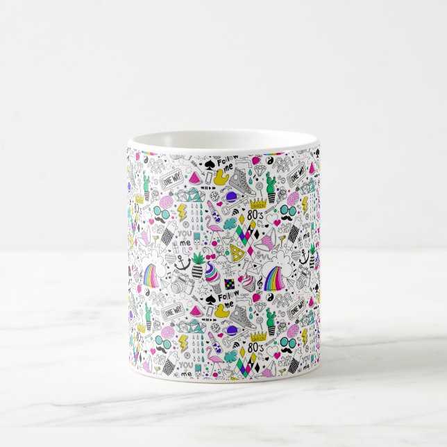 Cute Colorful 80s Mönster Kaffemugg (Center)