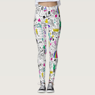 Cute Colorful 80s Mönster Leggings