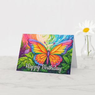 Cute Colorful Abstrakt Butterfly Teckning Kort