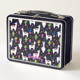 Cute Colorful Alpaca Cactus Custom Name