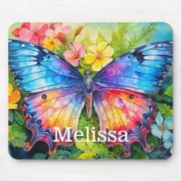 Cute Colorful Anpassningsbar Butterfly Monogram Na Musmatta