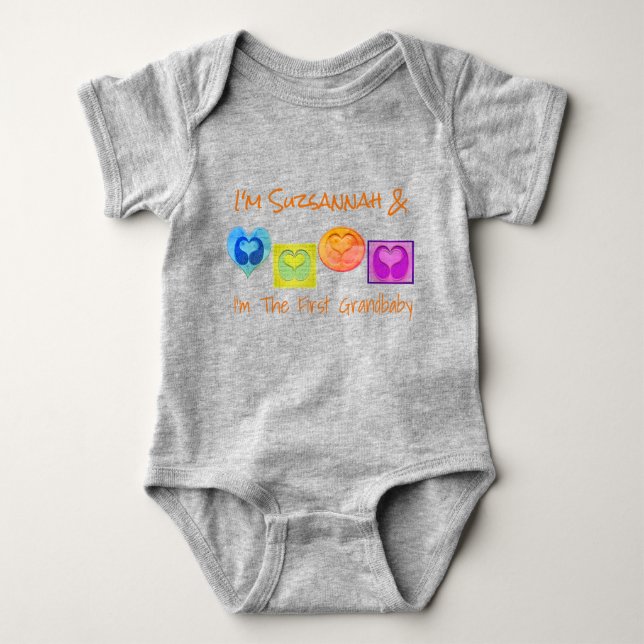 Cute Colorful Anpassningsbar Multi Heart Bloys Bab T Shirt (Framsida)