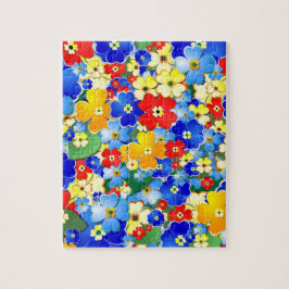 Cute Colorful Art Deco Flowers Pussel