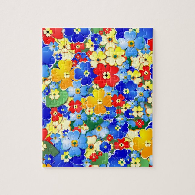 Cute Colorful Art Deco Flowers Pussel (Vertikal)