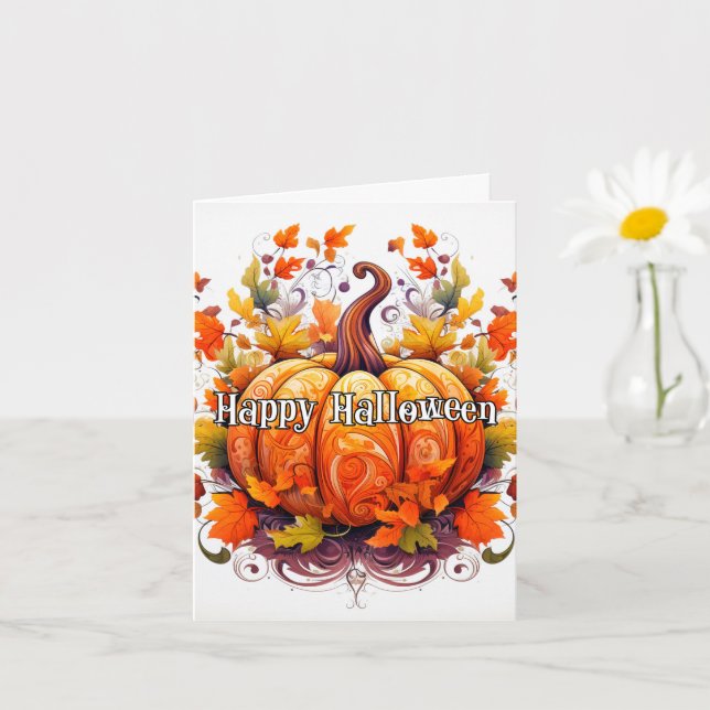 Cute Colorful Autumn Harvestkin Pumpkin Kort (Liten växt)