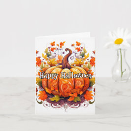 Cute Colorful Autumn Harvestkin Pumpkin Kort