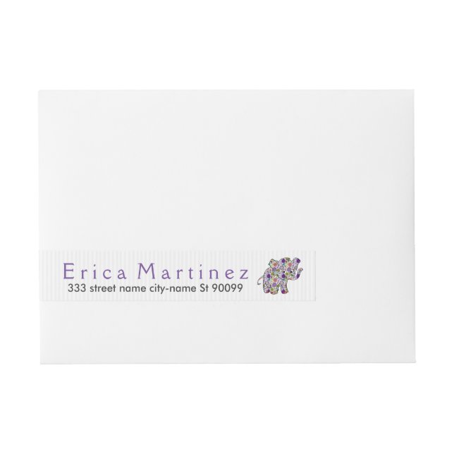 Cute Colorful Baby Elephant Etikettband (Framsidan)