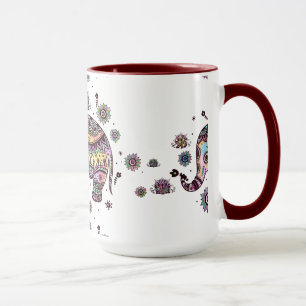 Cute Colorful Baby Elephant Illustration Mugg