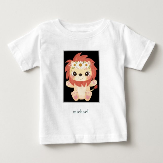 Cute Colorful Baby Lejon T-Shirt (Framsida)
