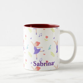 Cute Colorful Ballerina Girls Personlig Två-Tonad Mugg