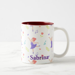 Cute Colorful Ballerina Girls Personlig Två-Tonad Mugg