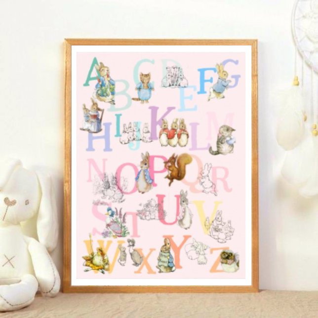 Cute Colorful Beatrix Potter Alphabet Nursery Poster (Skapare uppladdad)