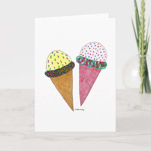 Cute Colorful Birthday Ice Cream Kort (Framsida)