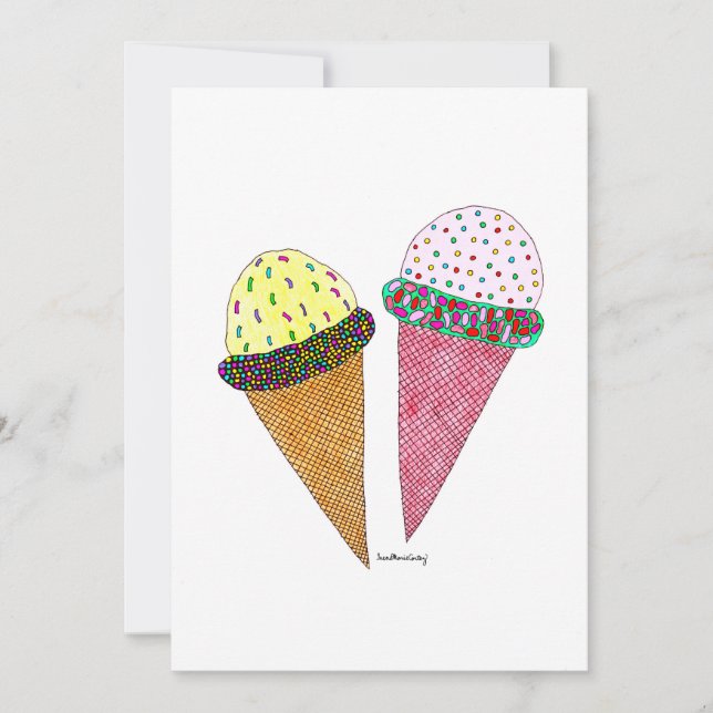 Cute Colorful Birthday Ice Cream Kort (Framsida)