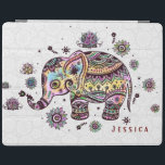 Cute Colorful Blommigt Baby Elephant Illustration iPad Skydd<br><div class="desc">Färgfläckig baby-elefantillustration i blommigt över vit cirkel mönster bakgrund. Anpassade och valfritt monogram. Om du behöver hjälp med att anpassa någon av mina designers kontaktar du ArtOnWear-designern. Kostnadsfri textformatering med hjälp av direkthjälp tillgänglig på begäran.</div>