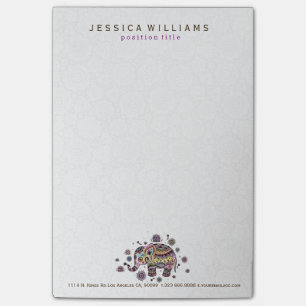 Cute Colorful Blommigt Baby Elephant Illustration Post-it Block
