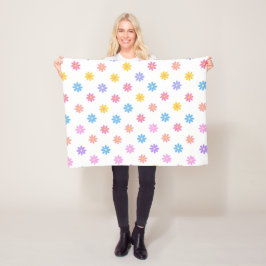 Cute Colorful Blommigt Fleecefilt