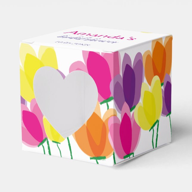 Cute Colorful Blommigt Presentaskar (Framsidan Sidan)