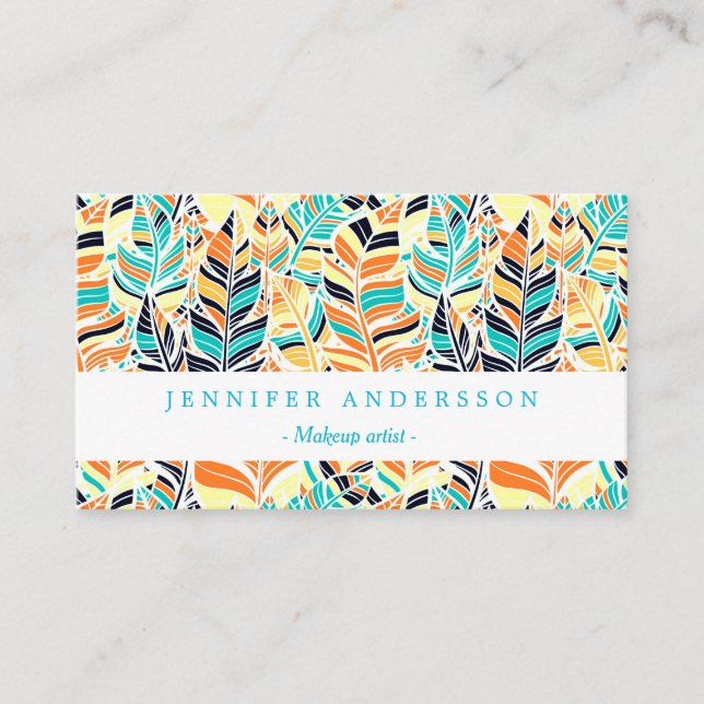Cute colorful boho löv mönster visitkort (Framsida)