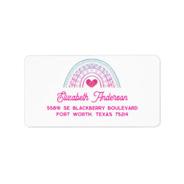 Cute Colorful Boho Rainbow Return Address Adressetikett