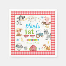 Cute Colorful Boskap Barnyard 1:a födelsedag