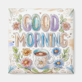 Cute Colorful Bra God morgon Fridge Magnet