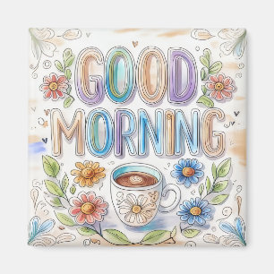 Cute Colorful Bra God morgon Fridge Magnet