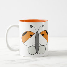 Cute Colorful Butterfly Mugg - Orange Tip