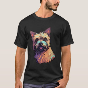 Cute Colorful Cairn Terrier Art för Hund Doggy Pup T Shirt