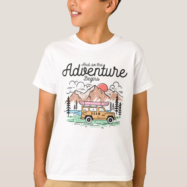 Cute Colorful Camping Family T Shirt (Framsida)