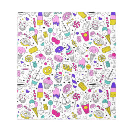 Cute Colorful Candy Sweet Mönster Anteckningsblock
