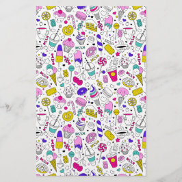 Cute Colorful Candy Sweet Mönster Brevpapper
