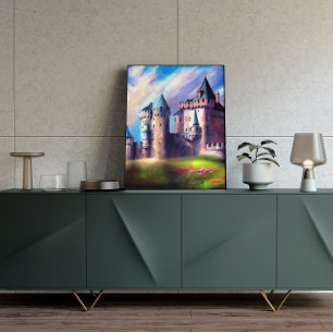 Cute Colorful Castle Art Poster