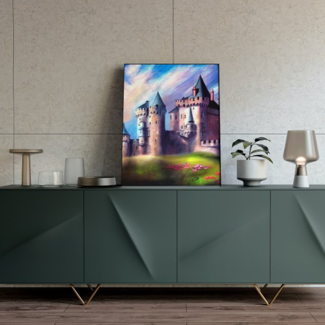 Cute Colorful Castle Art Poster (Skapare uppladdad)