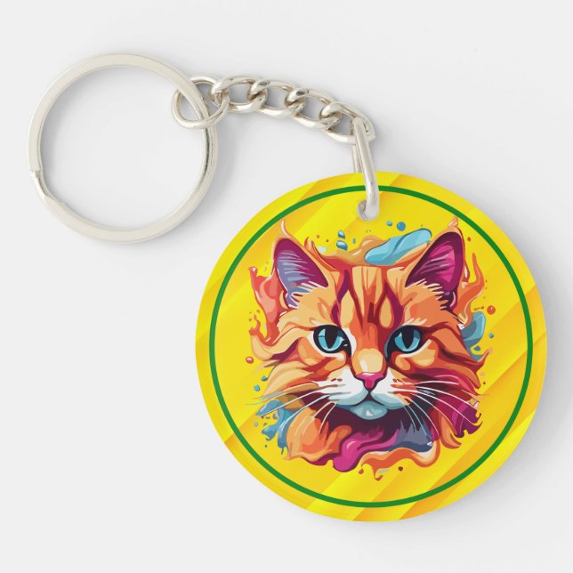 Cute Colorful Cat Ansikte-87002 (Framsidan)