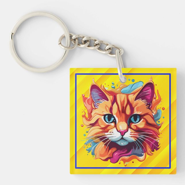 Cute Colorful Cat Ansikte-87002 (Framsidan)