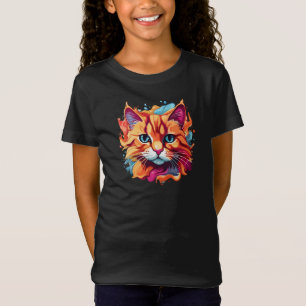 Cute Colorful Cat Ansikte-87002 T Shirt