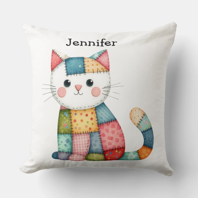 Cute Colorful Cat Dekorativ kudde (Framsida)