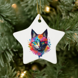 Cute Colorful Cat Ornament