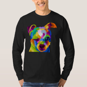Cute Colorful Chihuahua Puppy Ansikte Pop Art Port T Shirt