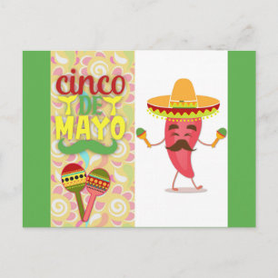 Cute Colorful Cinco de Mayo Vykort