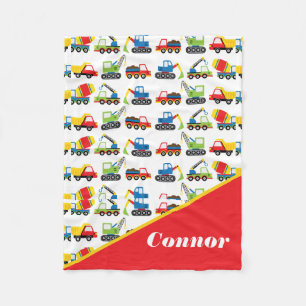 Cute Colorful Construction Fordon Leksak Cars Fleecefilt