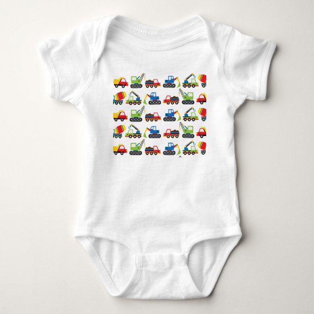 Cute Colorful Construction Fordon Leksak Cars T Shirt (Framsida)