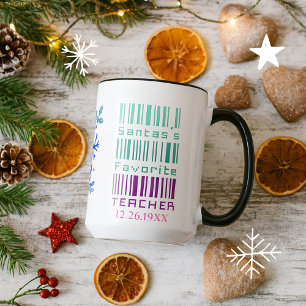 Cute Colorful Custom Name jullärare Gift Mugg