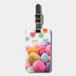 Cute Colorful Dessert Fransk Macaron Bagagebricka