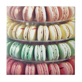 Cute Colorful Dessert Fransk Macaron Kakelplatta